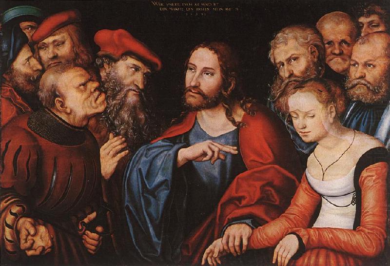 CRANACH, Lucas the Elder Christ and the Adulteress fgh china oil painting image
